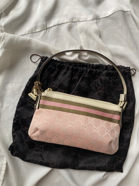 Gucci sherry line pochette monogram rosa