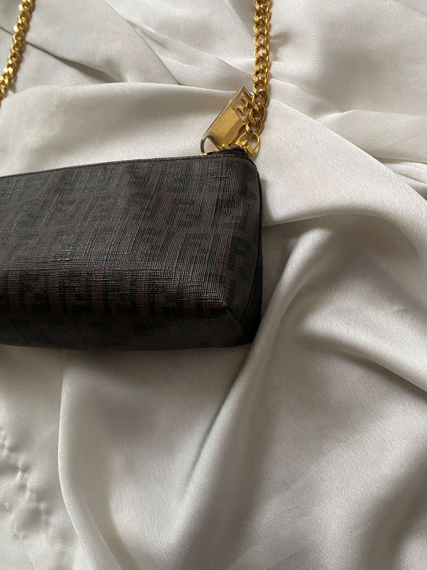Fendi mini pochette zucchino monogram brown