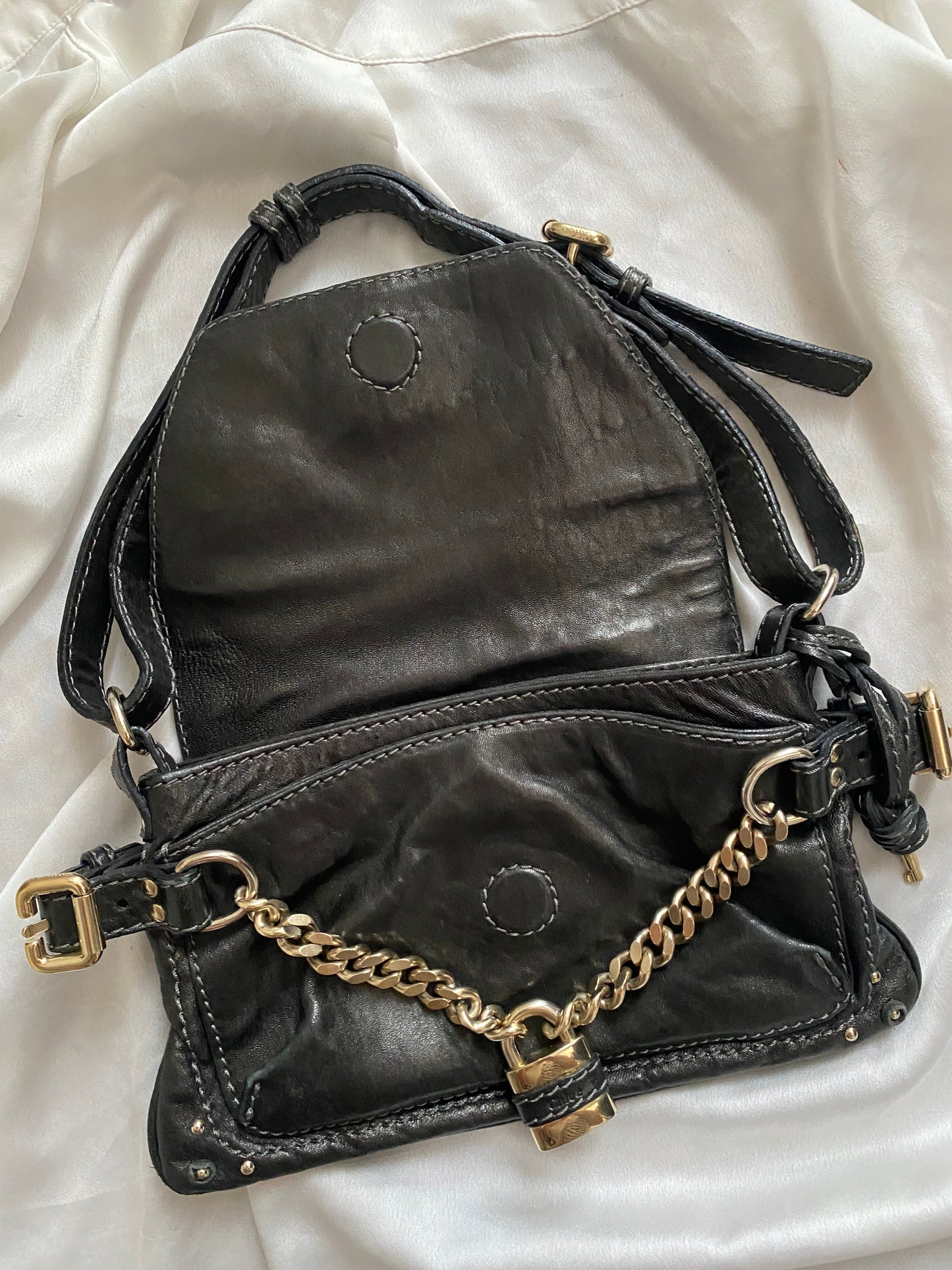Chloé maxi lock black pochette