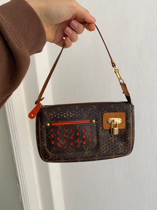 Louis Vuitton pochette accessoire perforated orange