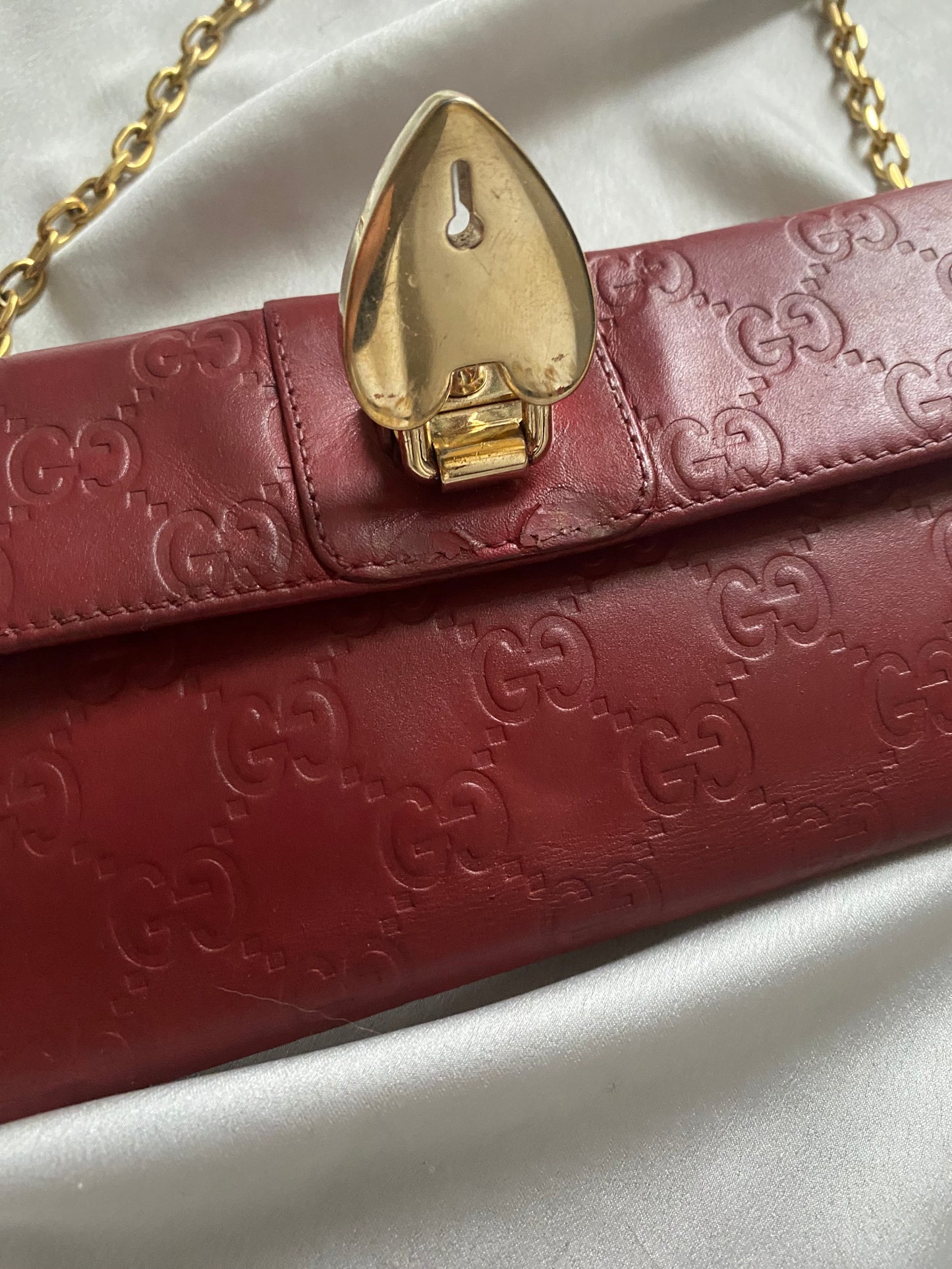 Gucci love lock pochette rossa