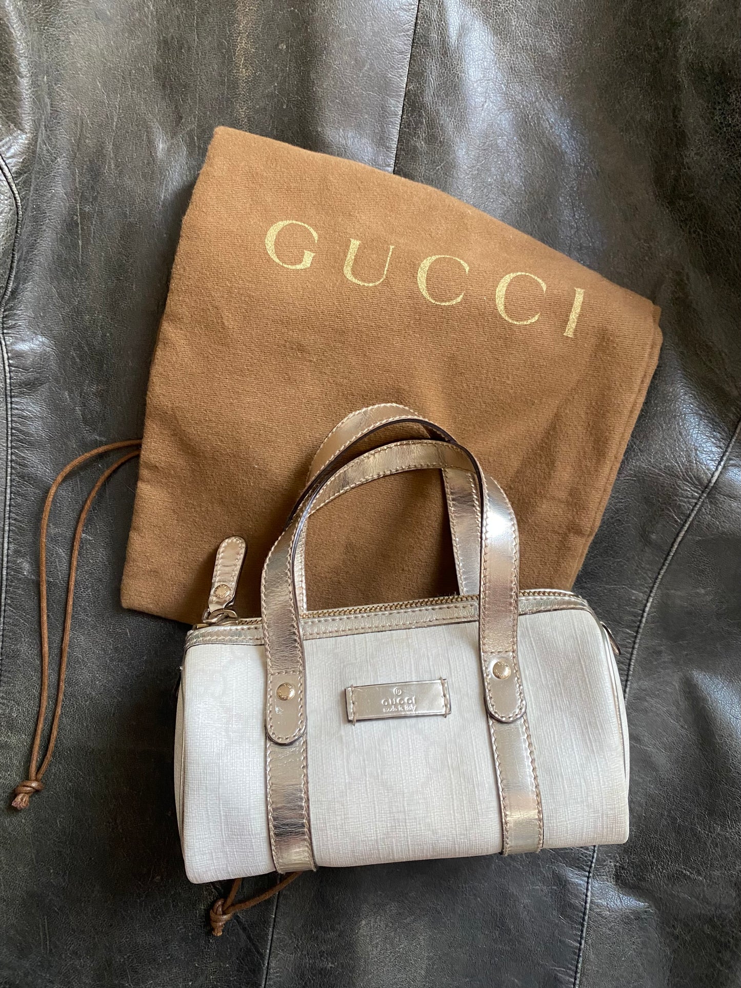 Gucci mini boston supreme joy argento