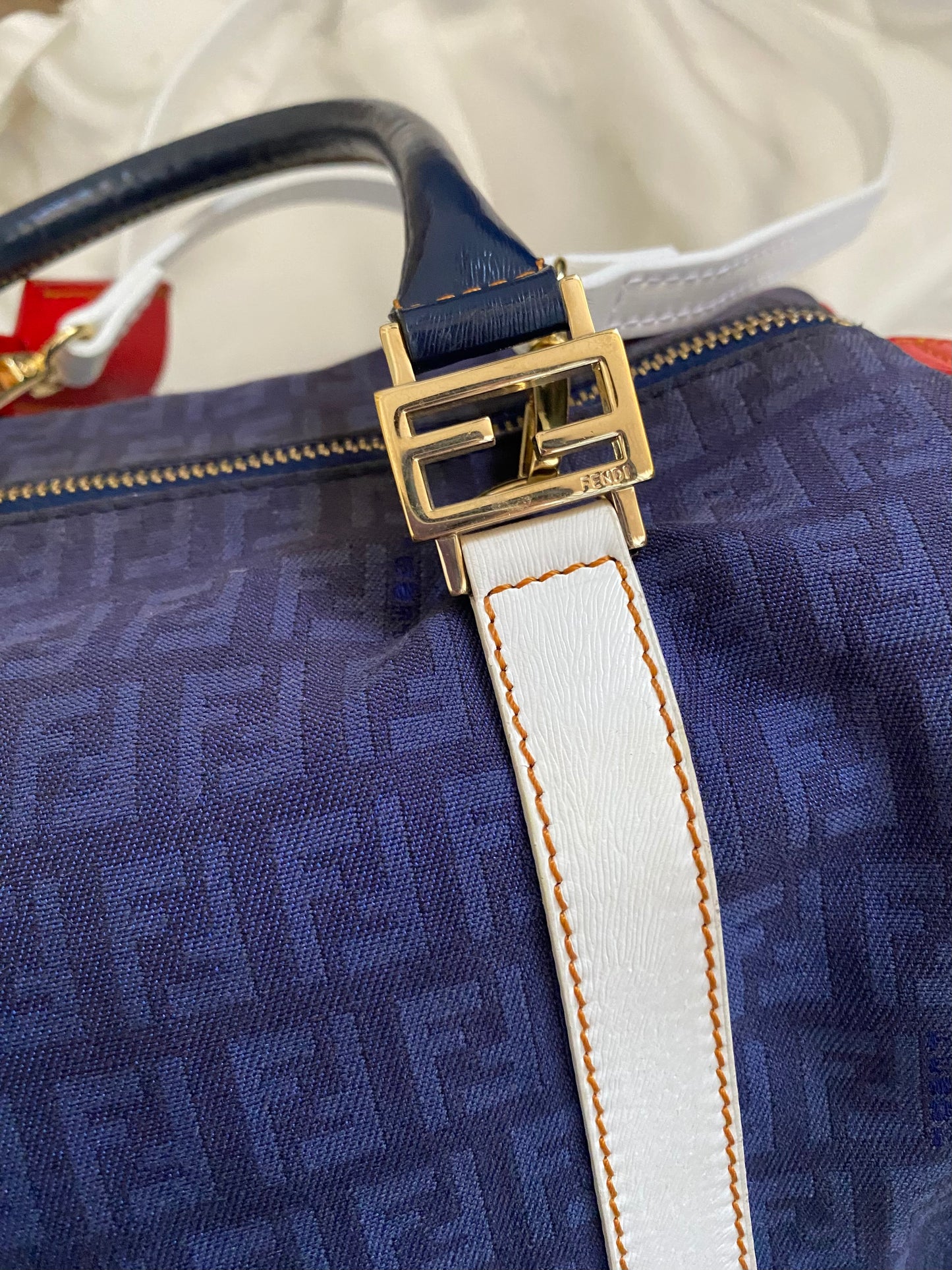 Mini bauletto Fendi monogram zucchino French flag