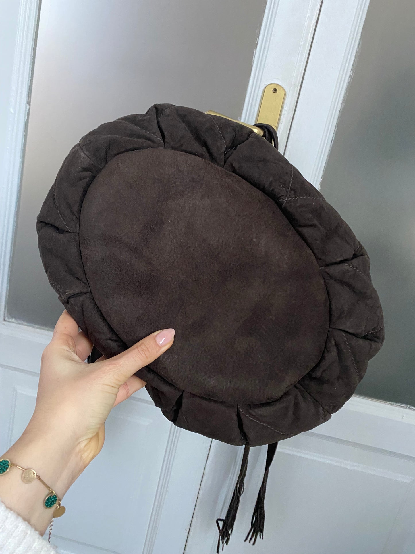 Miu miu maxi bag in camoscio
