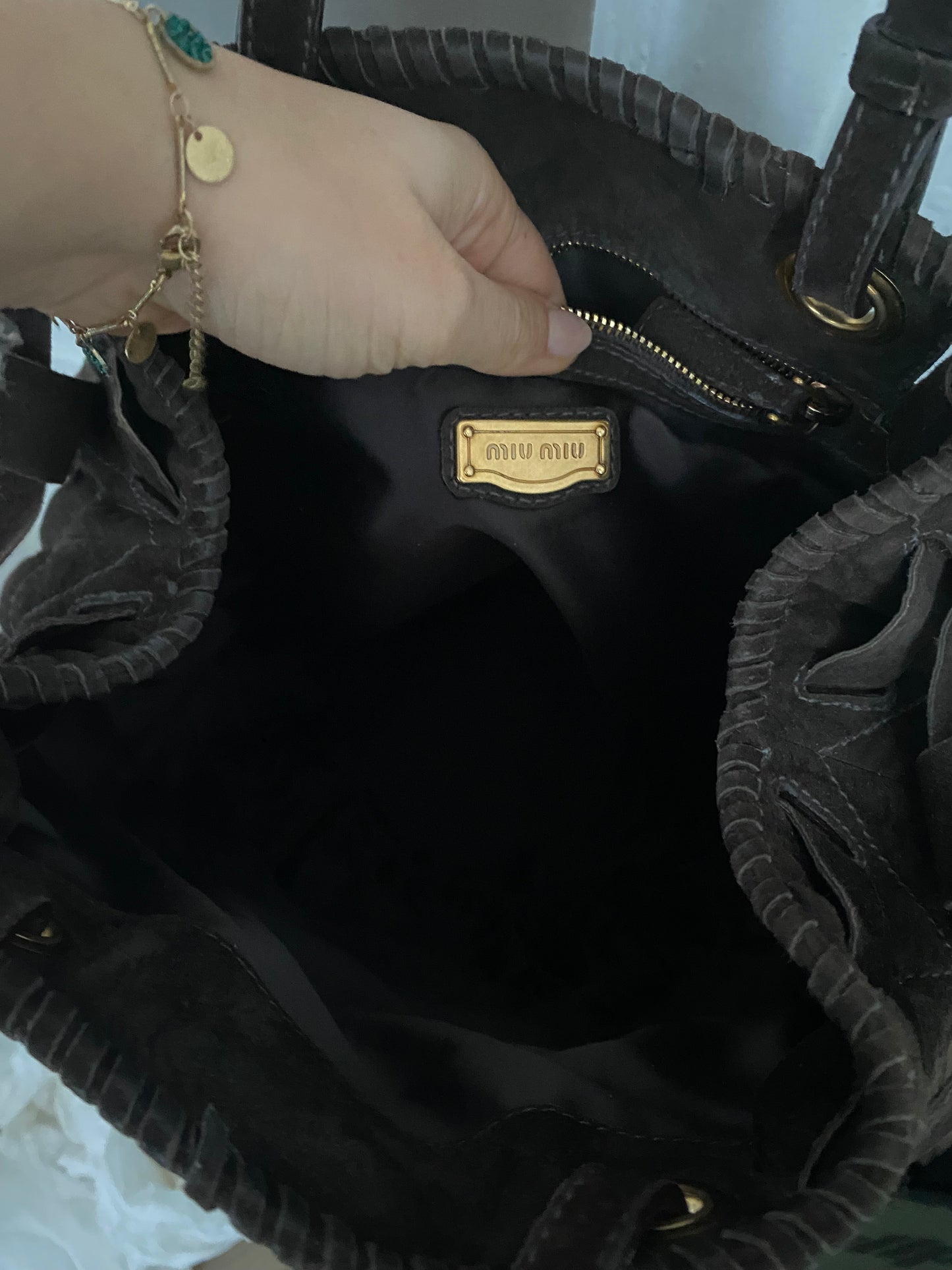 Miu miu maxi bag in camoscio