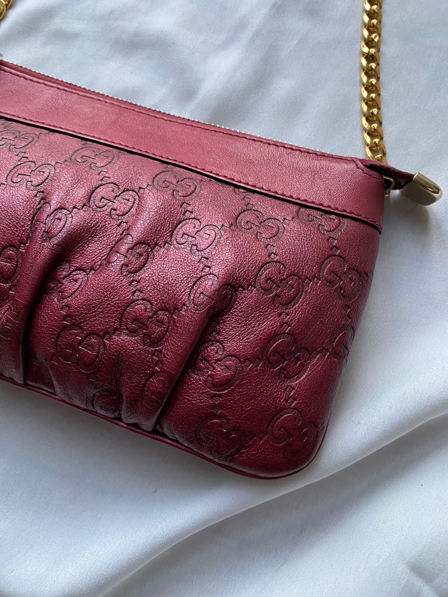 Gucci pochette burgundy riflessi rubino