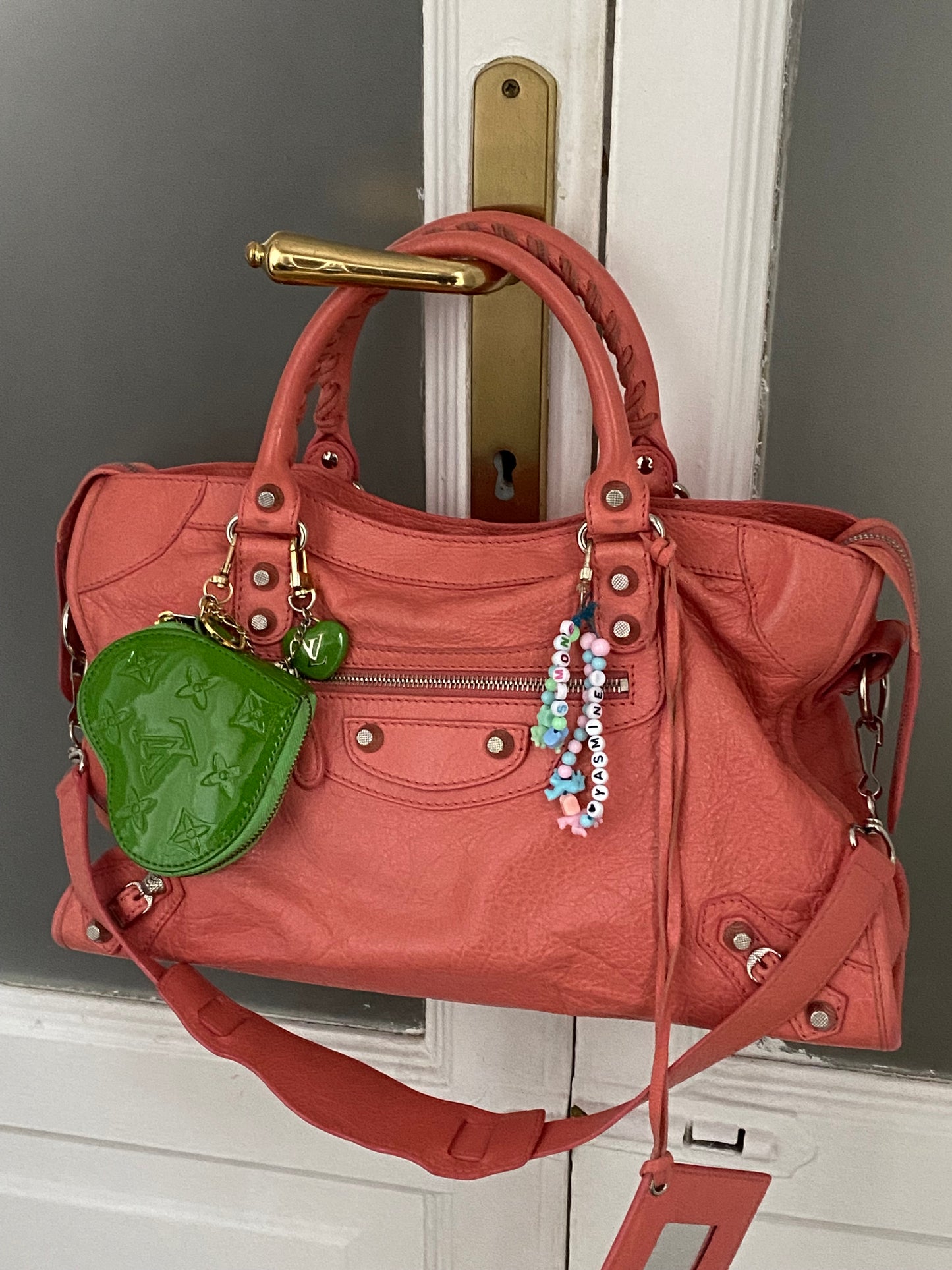 Balenciaga city rose azalee giant hw silver