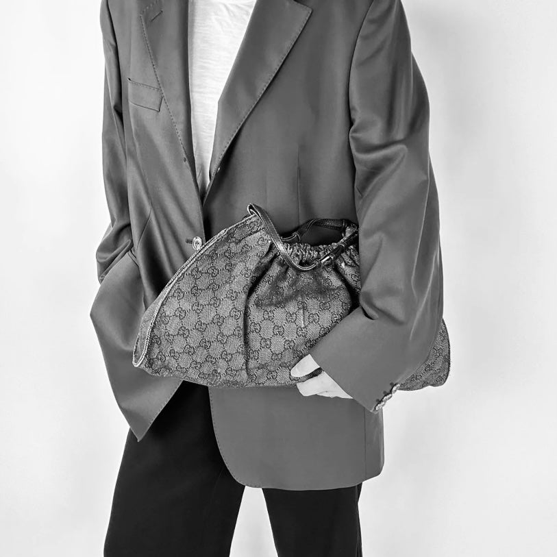Gucci black monogram hobo