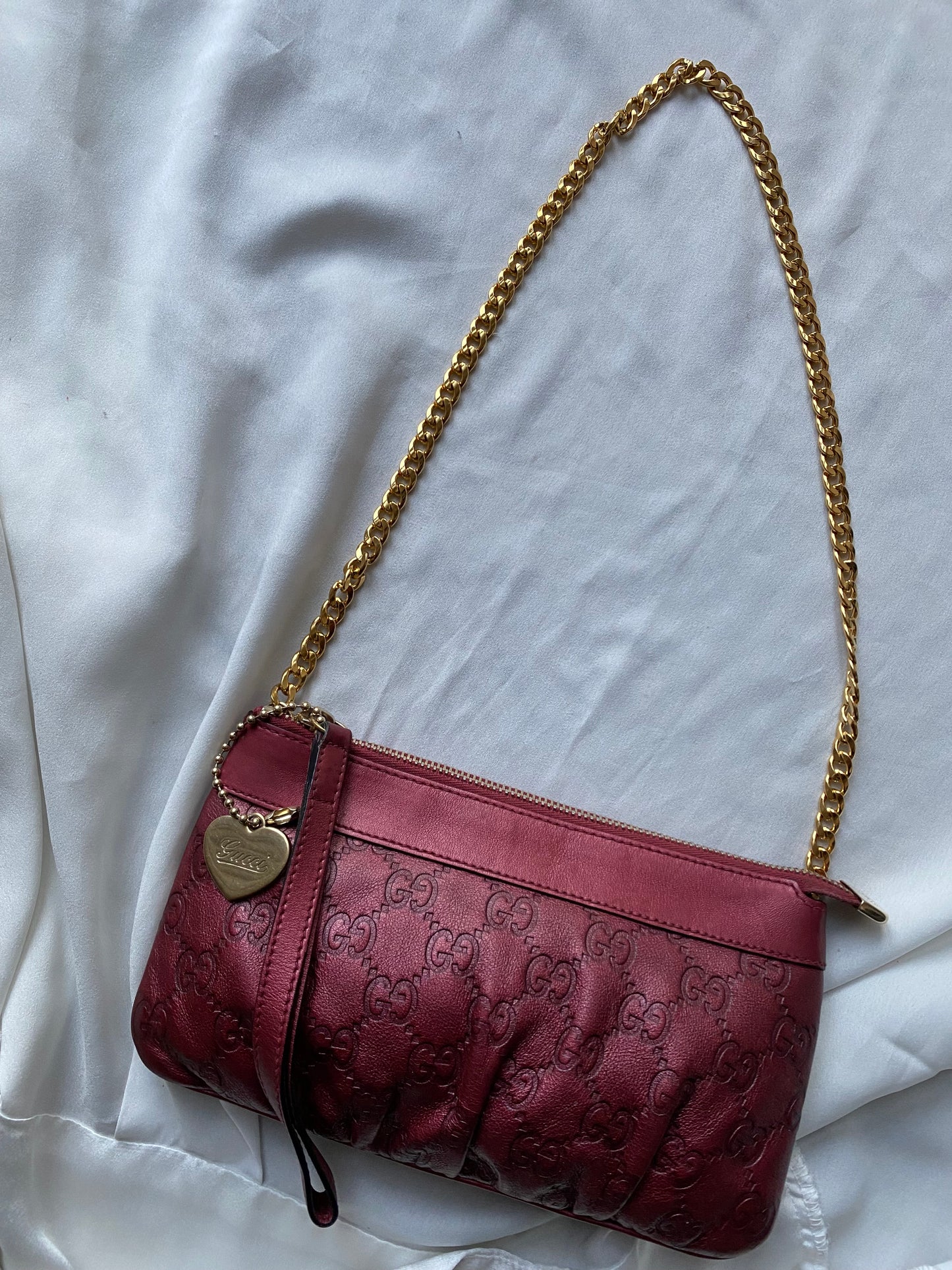 Gucci pochette burgundy riflessi rubino