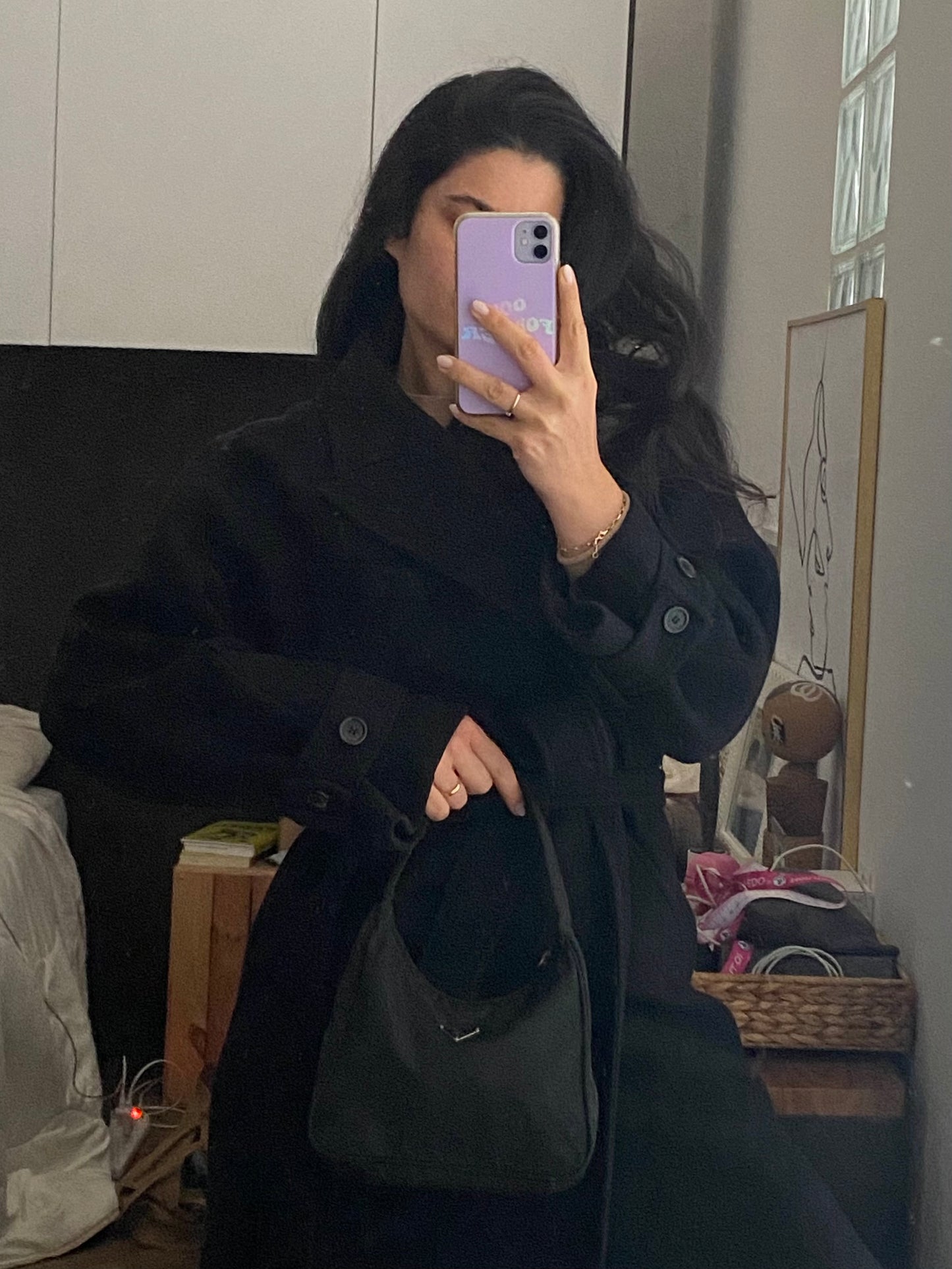 Prada mini hobo black con dustbag