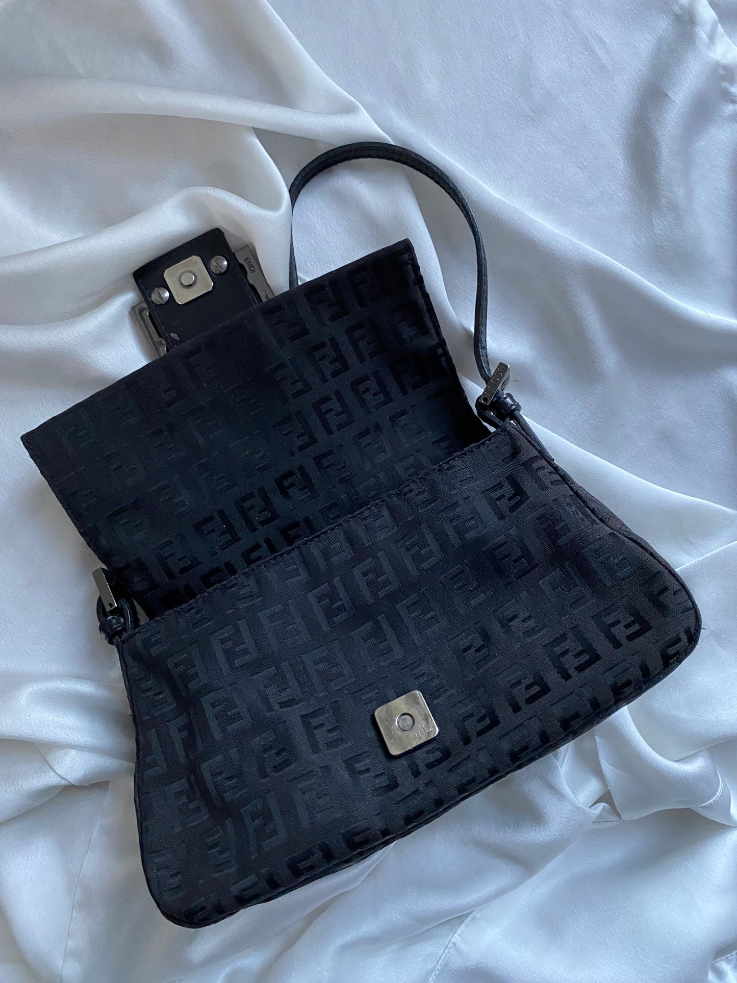 Fendi baguette mini mamma monogram black
