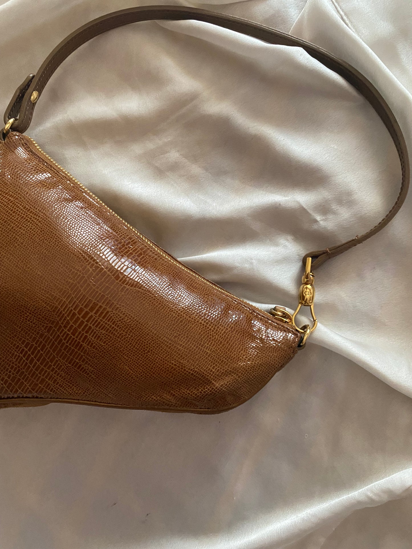 Dior mini saddle lizard brown