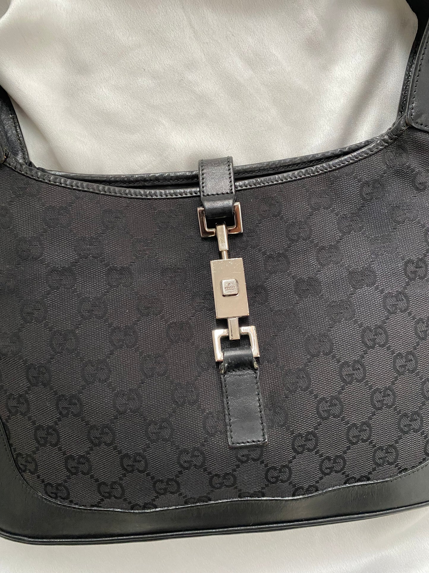 Gucci Jackie monogram nero hardware argento era Tom Ford