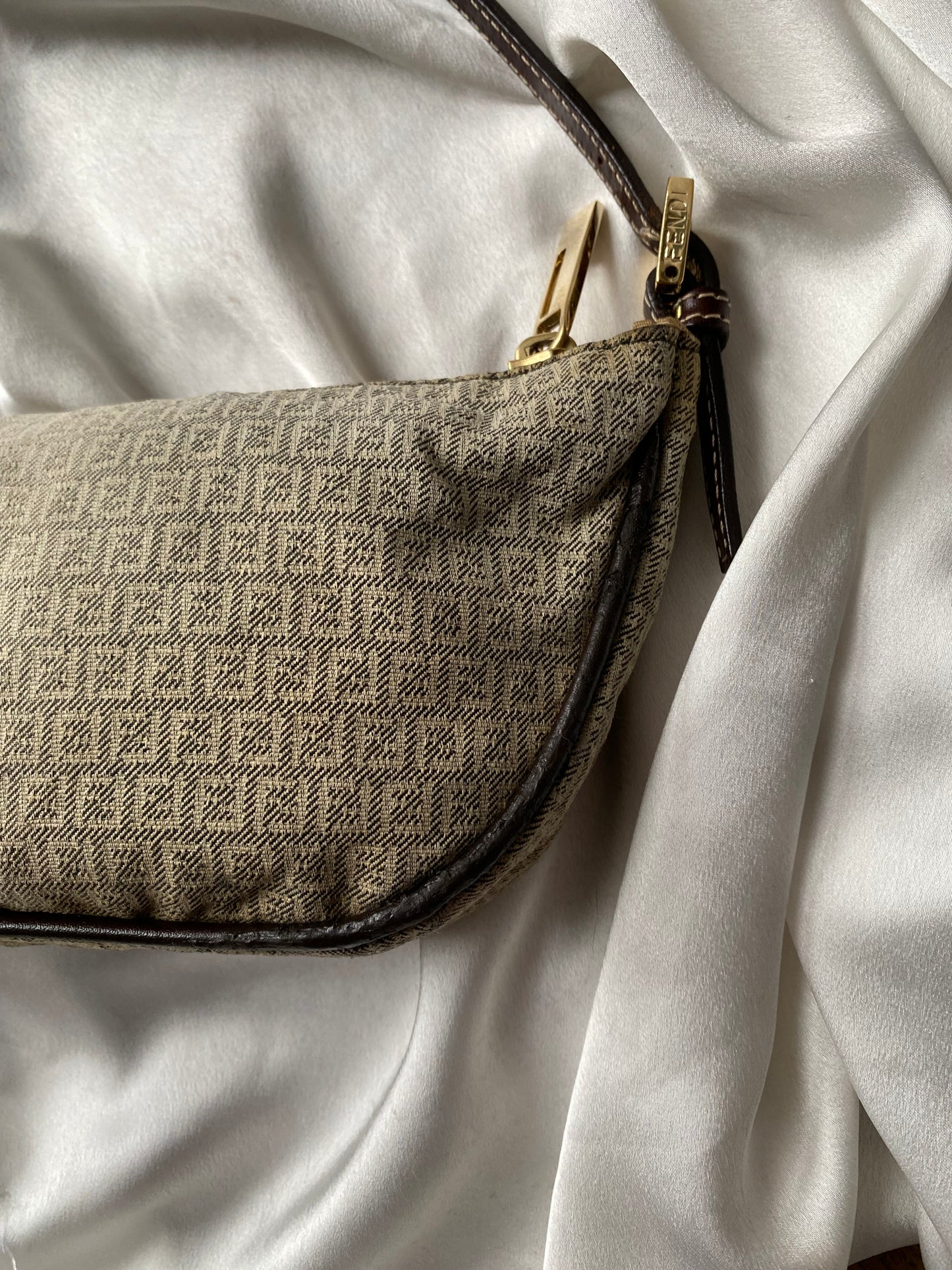 Fendi baguette half moon faded beige