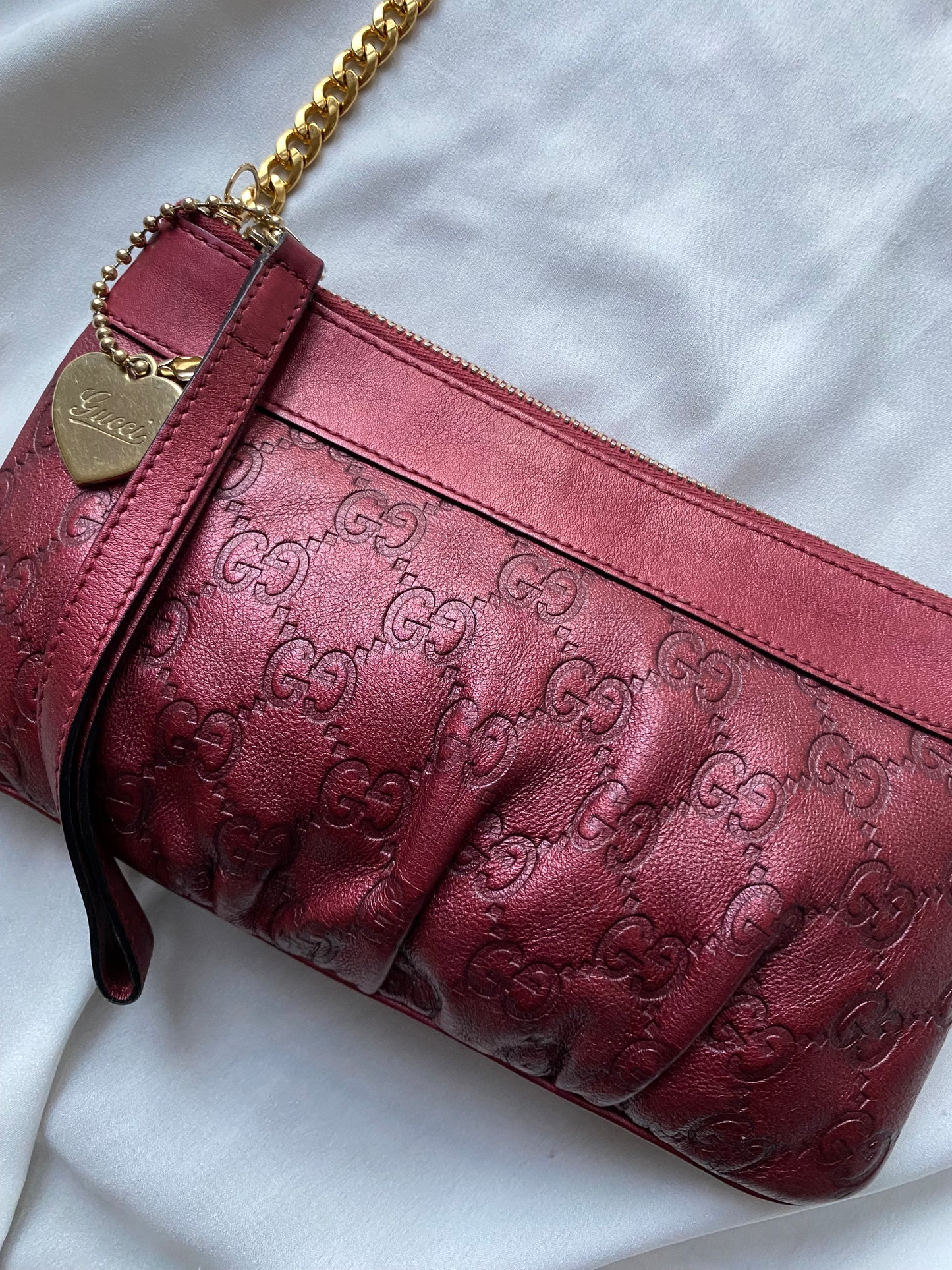 Gucci pochette burgundy riflessi rubino