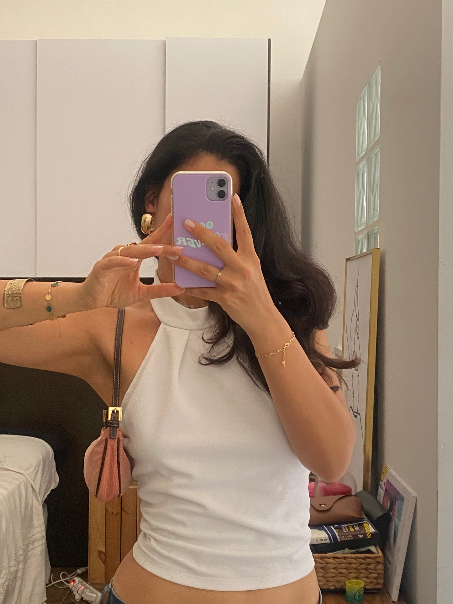 Fendi baguette half moon zucchino nera