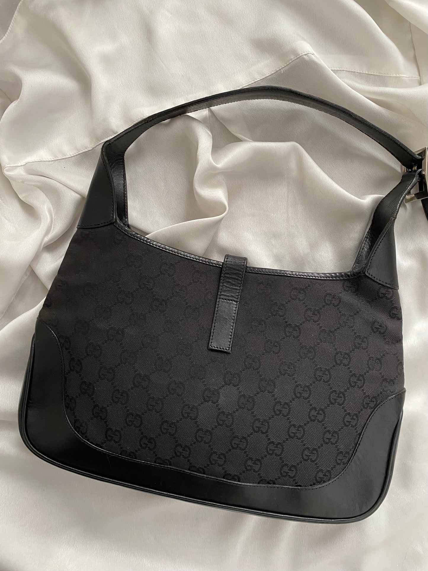 Gucci Jackie monogram nero hardware argento era Tom Ford
