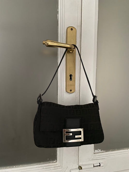 Fendi baguette mini mamma monogram black