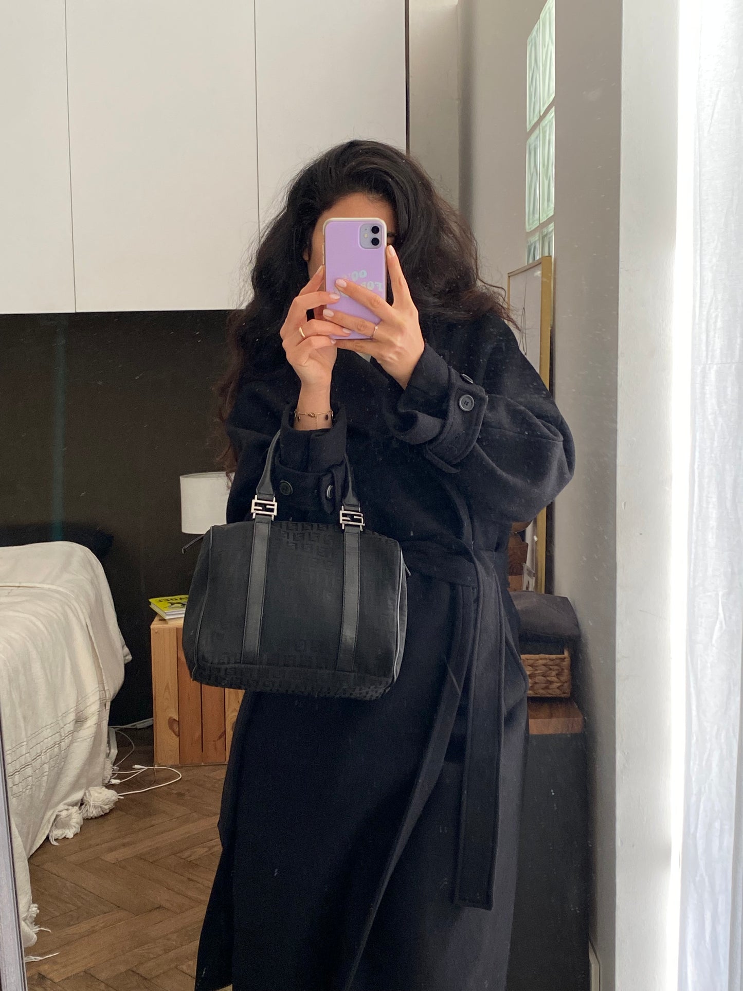 Fendi bauletto zucchino nero