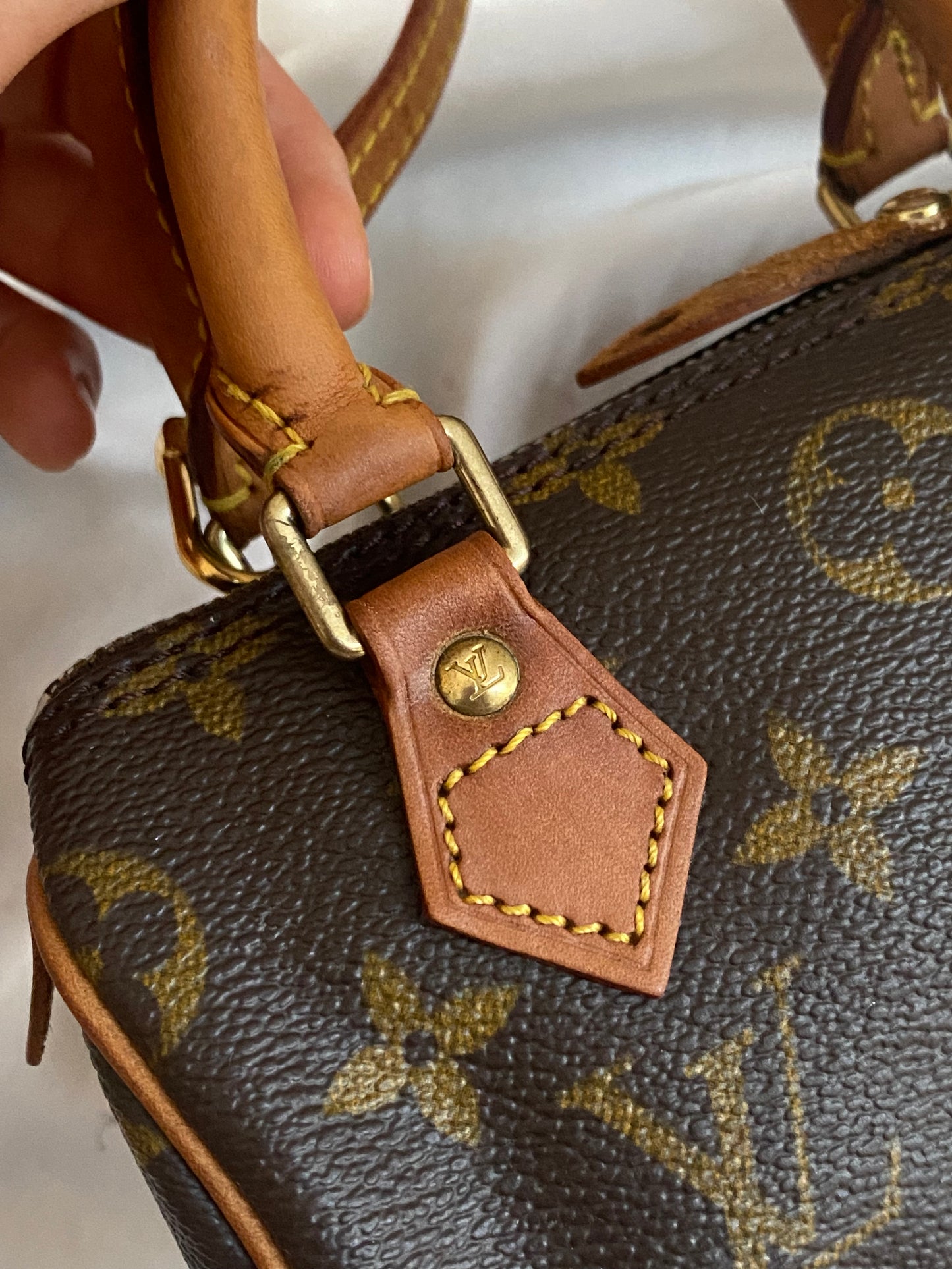Louis Vuitton Nano Speedy monogram con tracolla