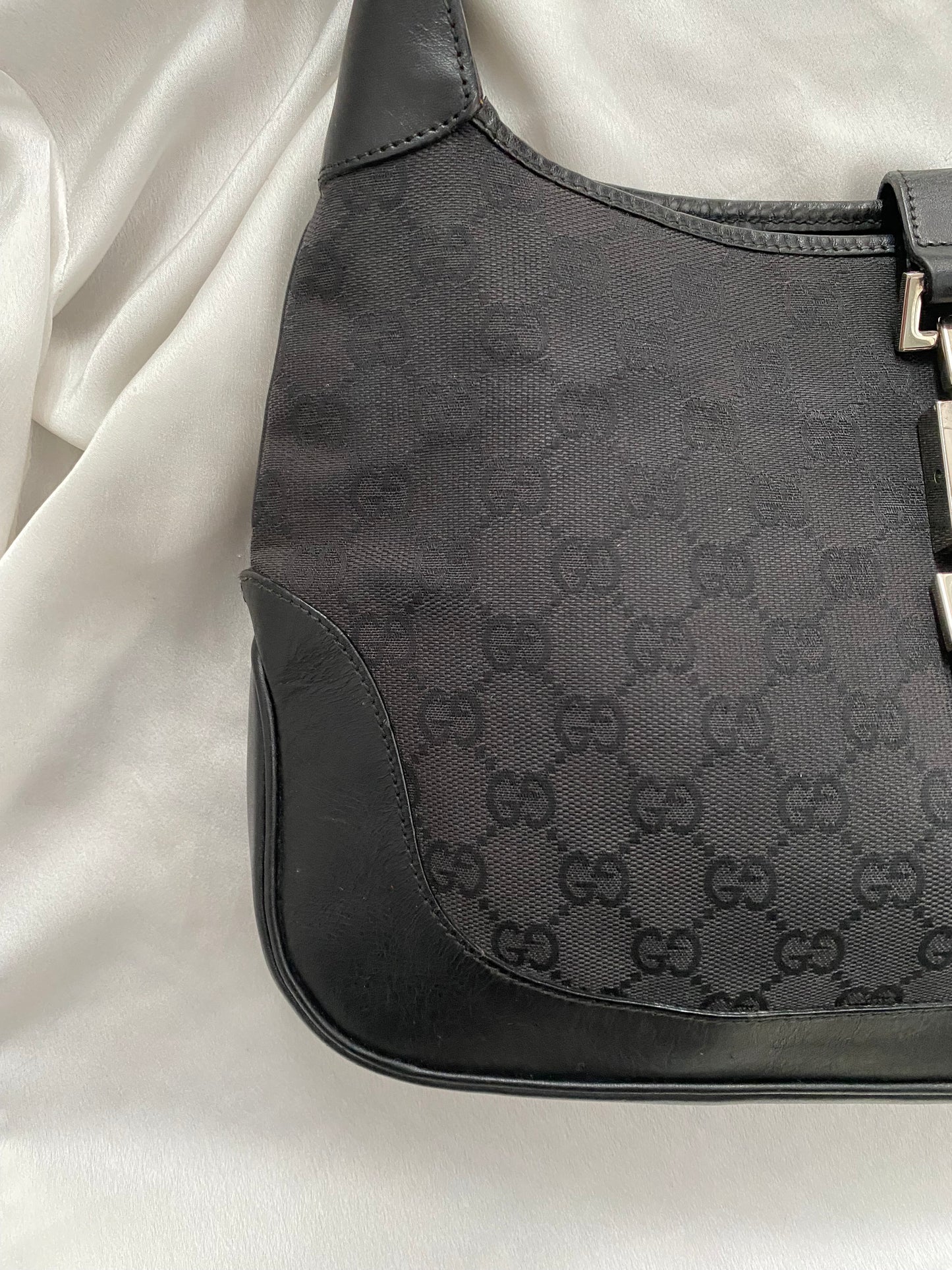 Gucci Jackie monogram nero hardware argento era Tom Ford