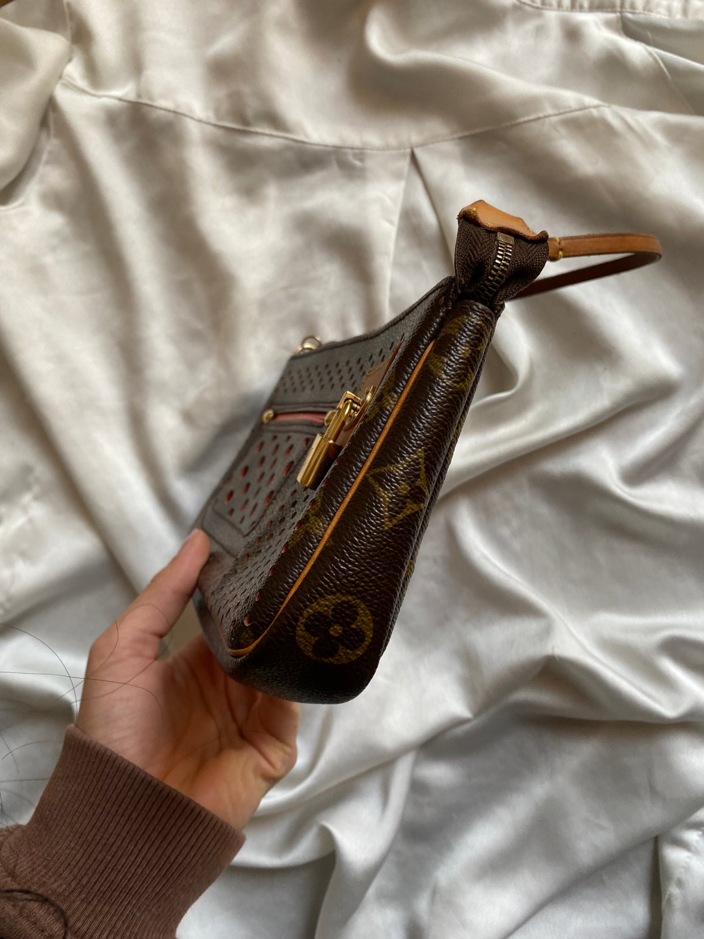 Louis Vuitton pochette accessoire perforated orange