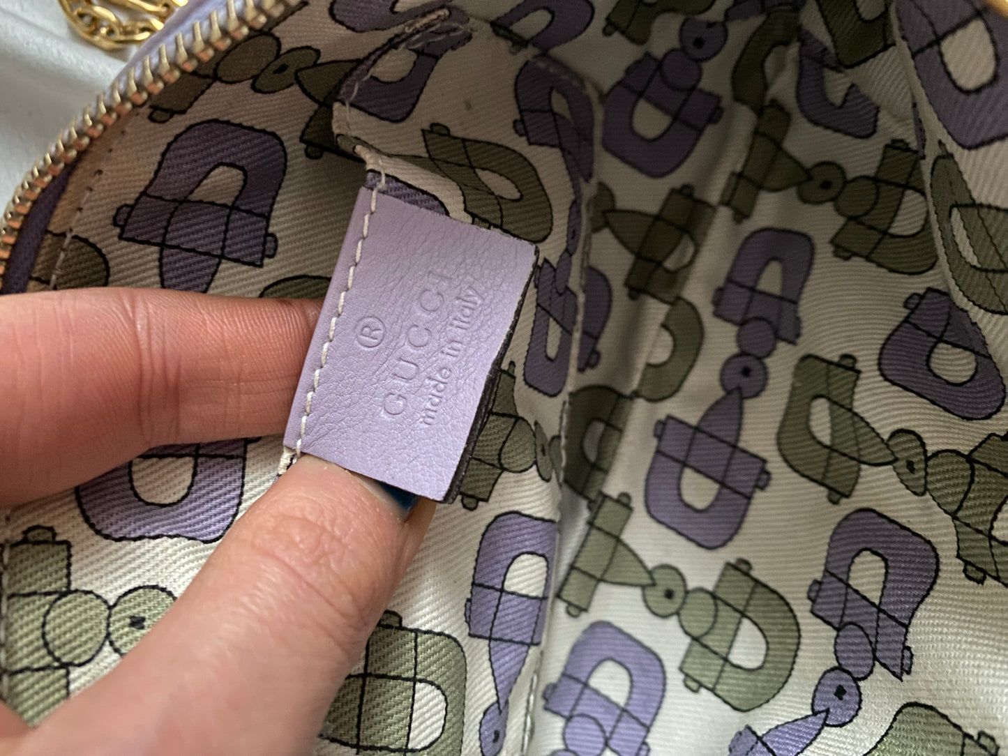 Gucci pochette monogram lilac