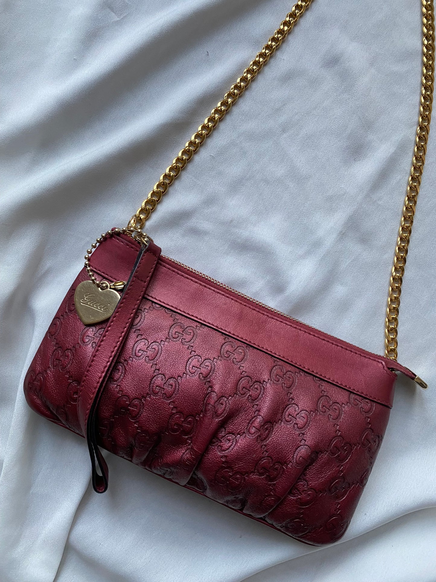 Gucci pochette burgundy riflessi rubino