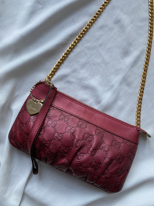 Gucci pochette burgundy riflessi rubino