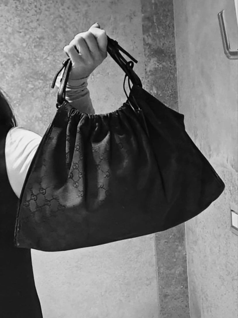 Gucci black monogram hobo