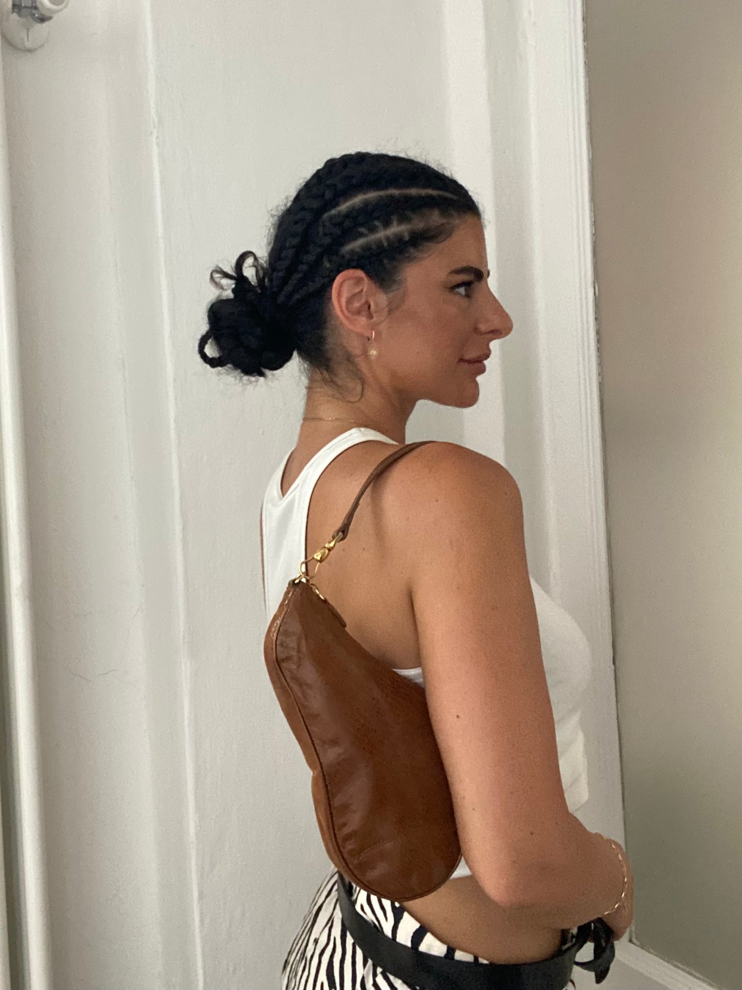 Dior mini saddle lizard brown