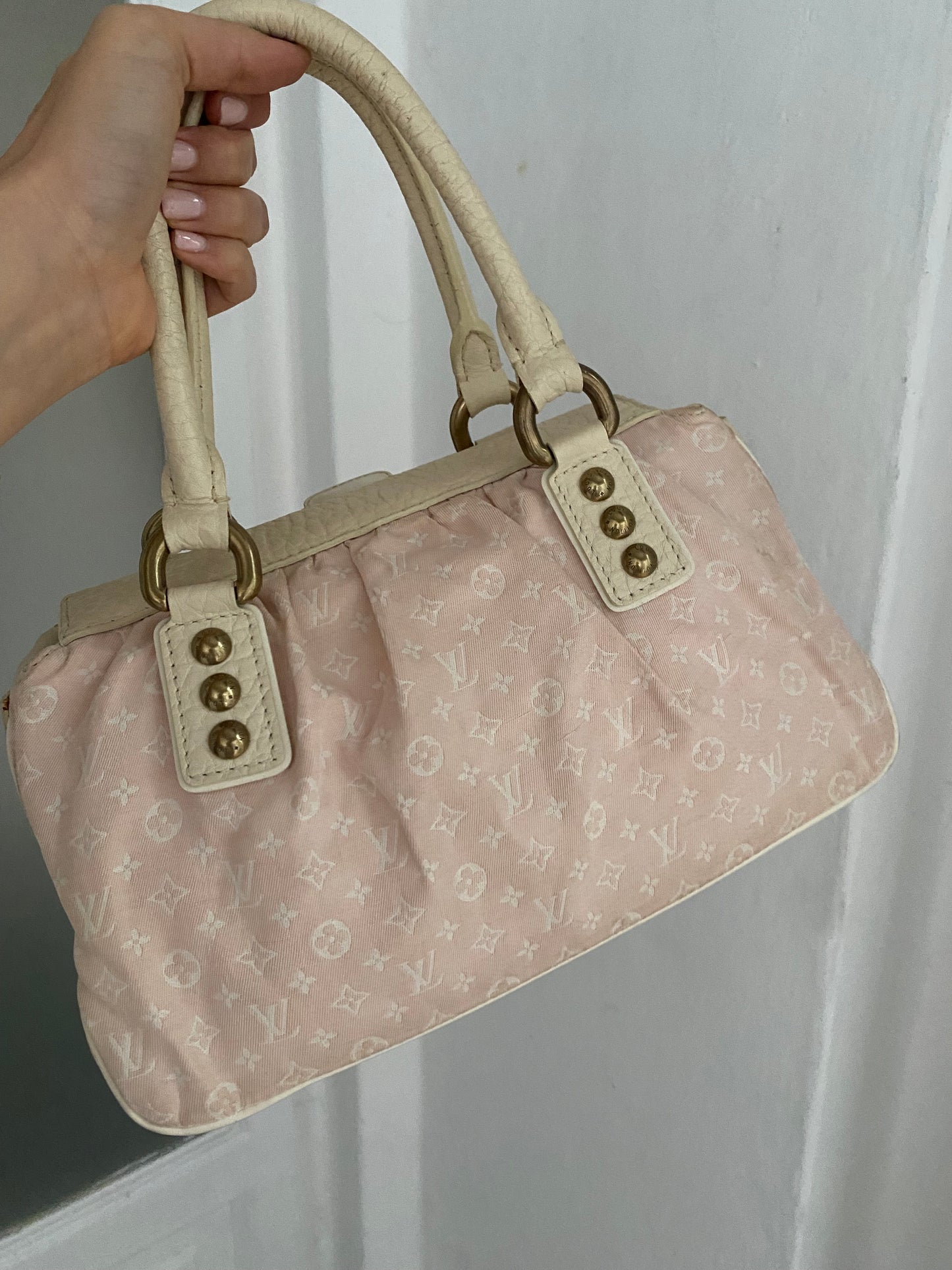 Louis Vuitton Mini Lin Trapeze PM denim rosa