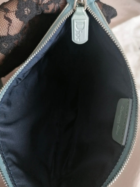 Dior mini saddle lucertola azzurra