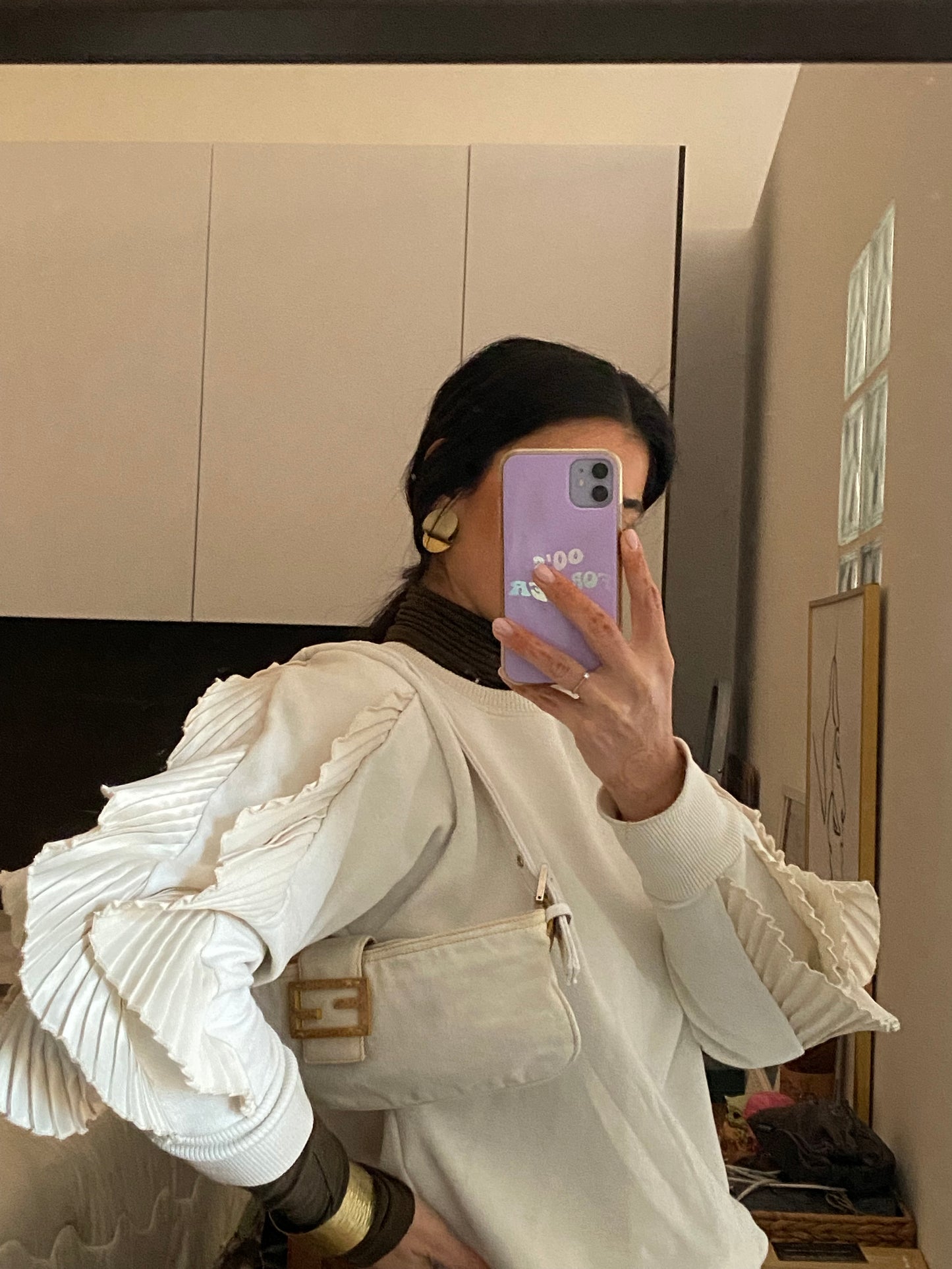 Fendi baguette in denim snakeskin
