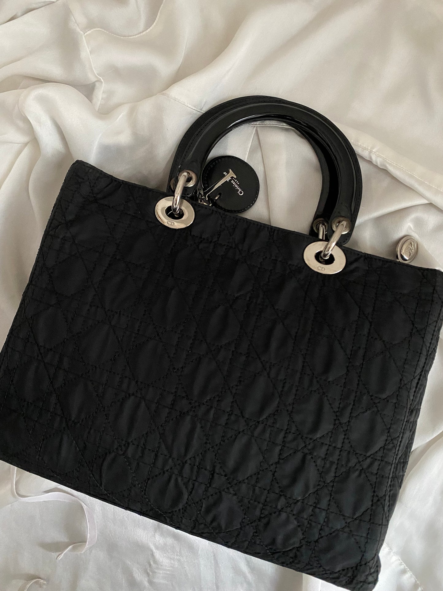 Dior Lady black hw silver