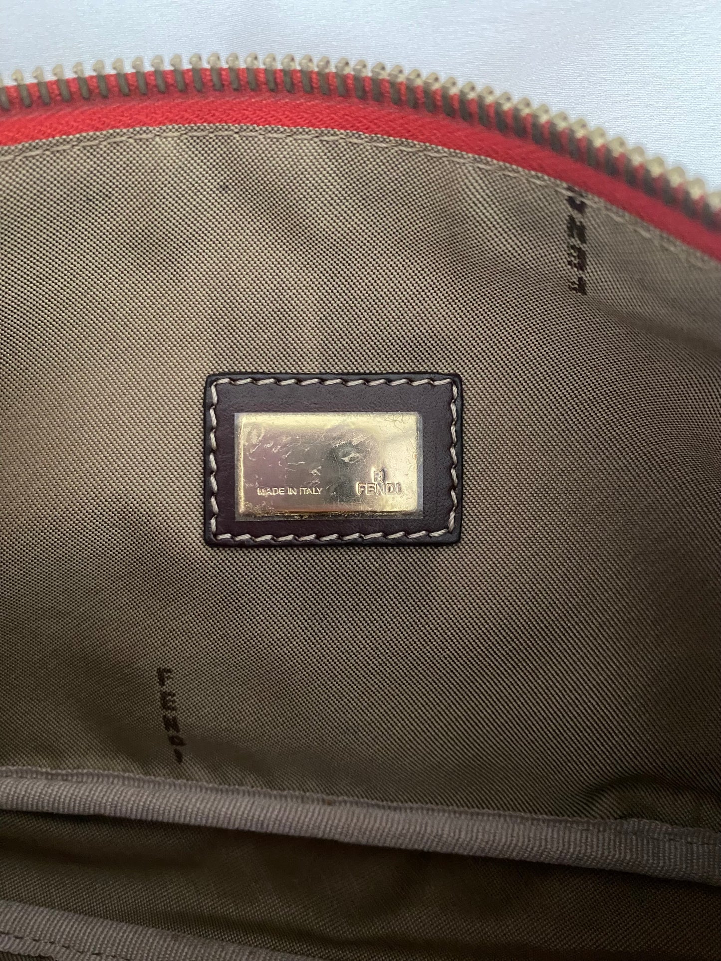 Fendi Pochette mezzaluna faded red
