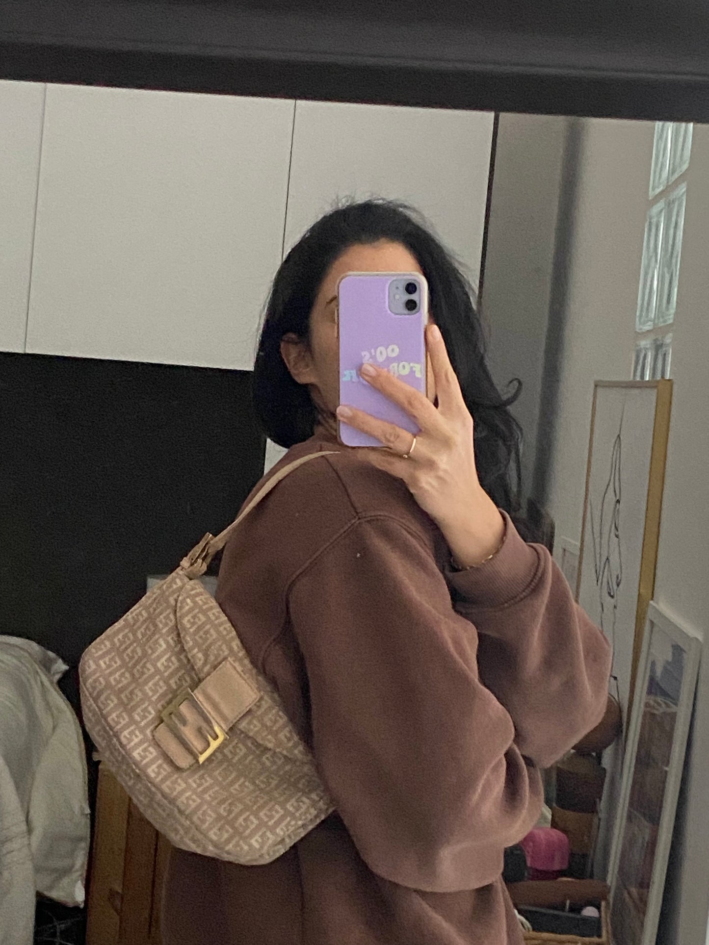 Fendi baguette monogram rosa