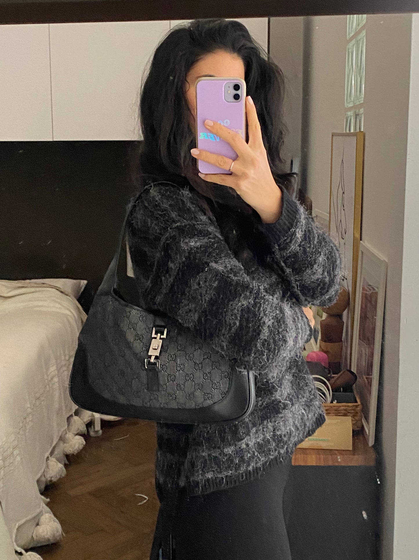 Gucci Jackie monogram denim grigio