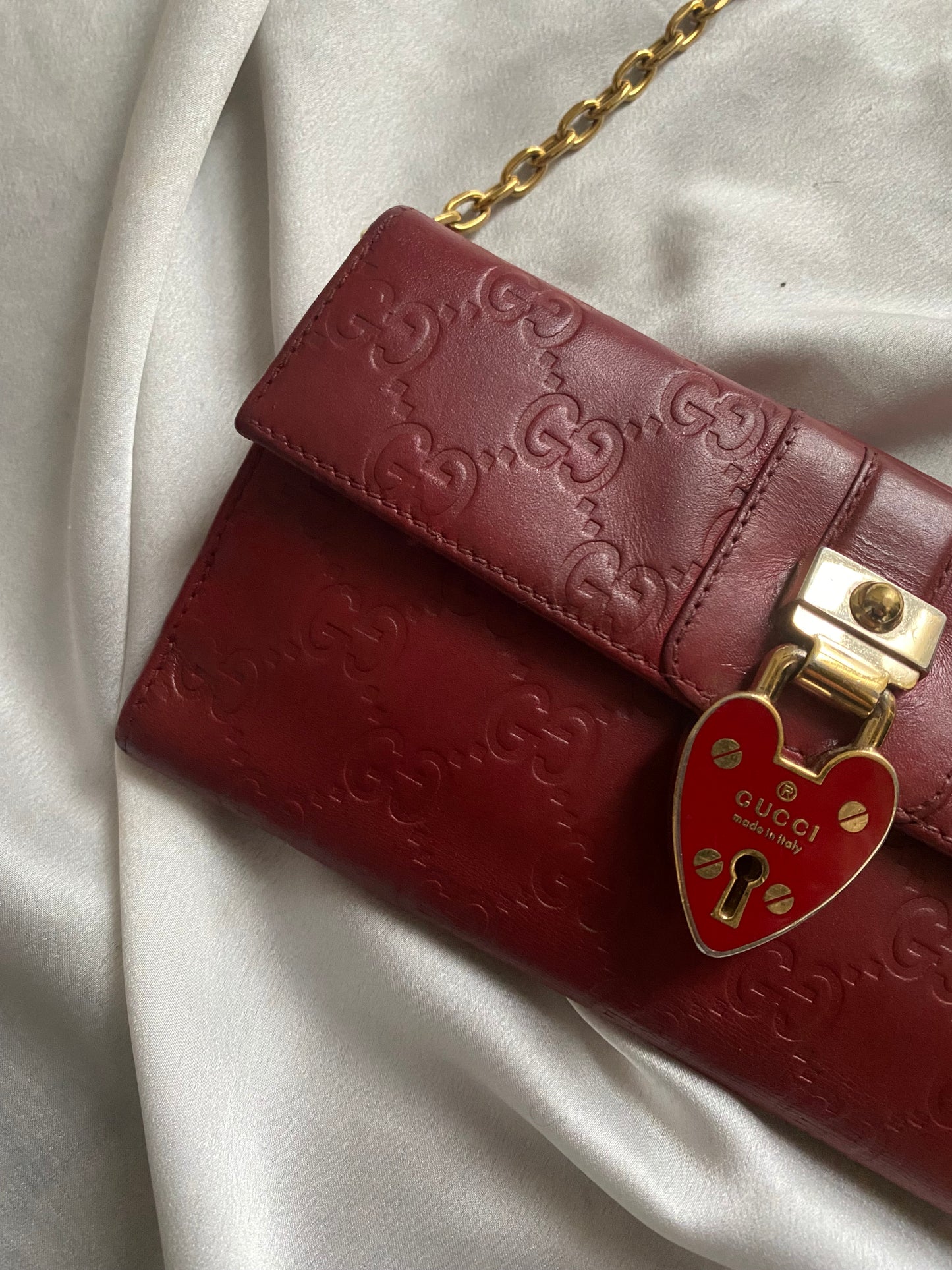 Gucci love lock pochette rossa