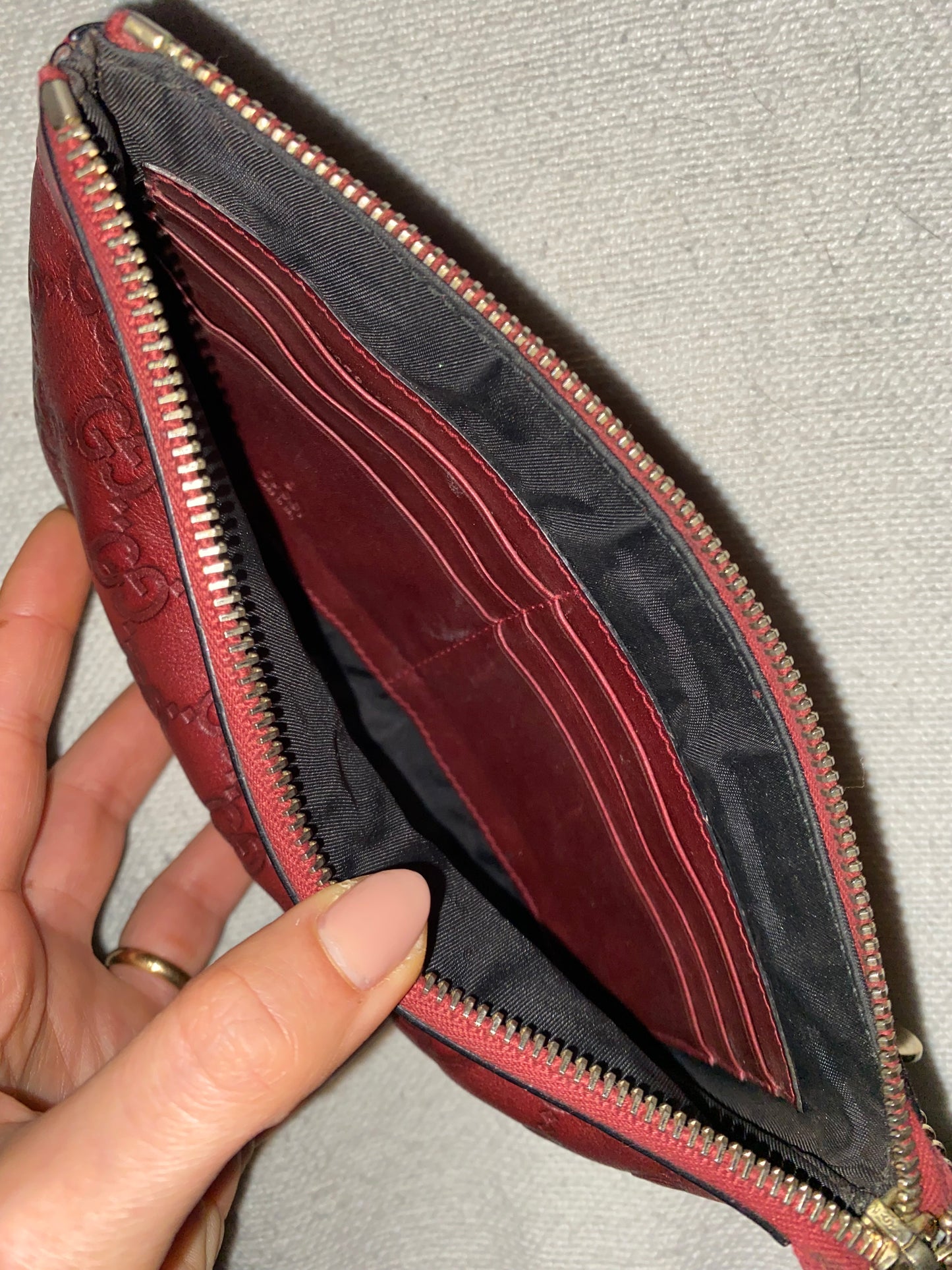 Gucci pochette burgundy riflessi rubino