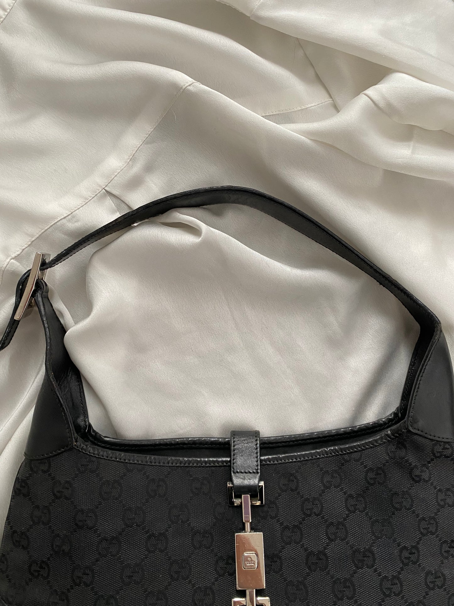 Gucci Jackie monogram nero hardware argento era Tom Ford