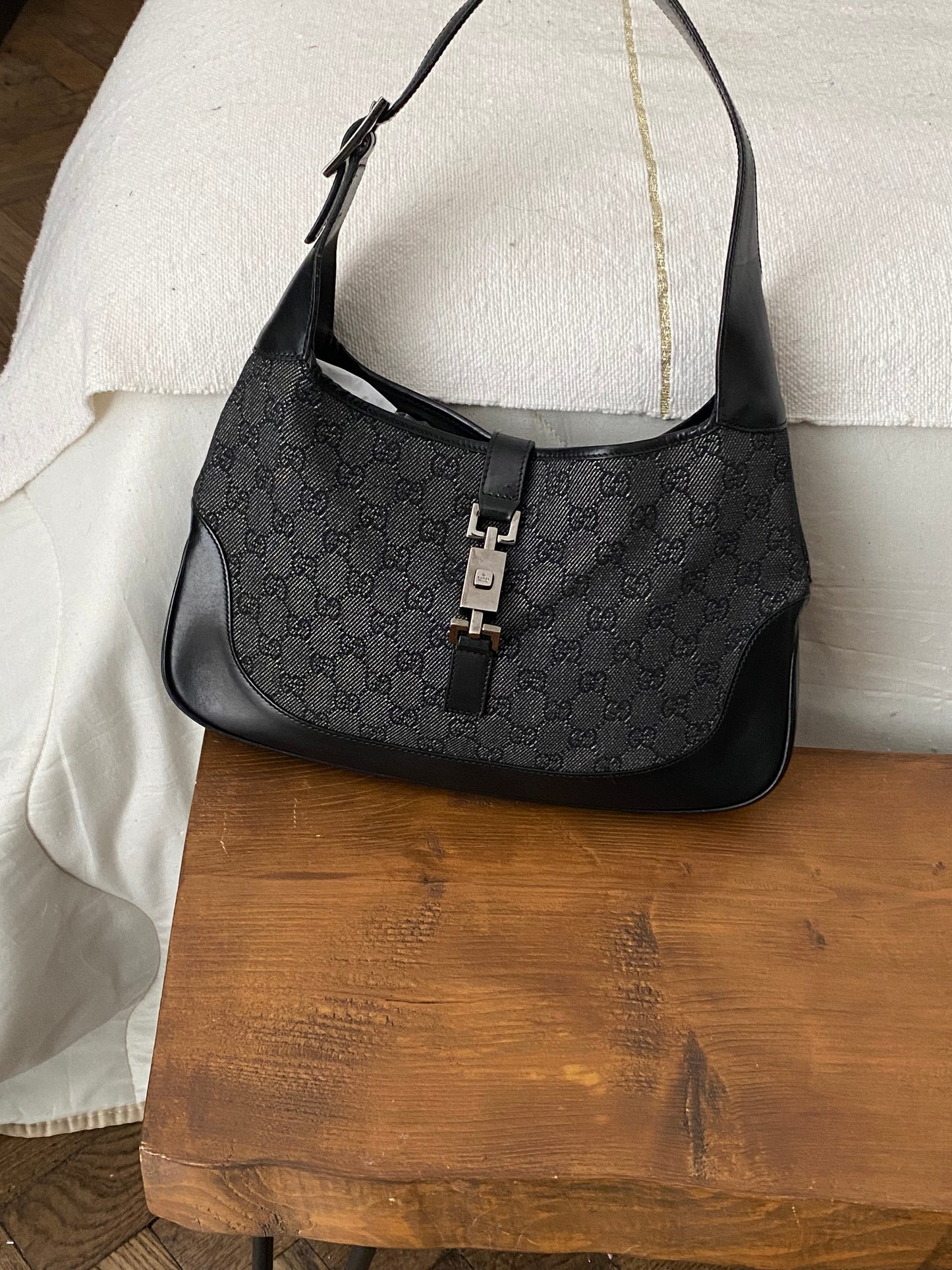 Gucci Jackie monogram denim grigio