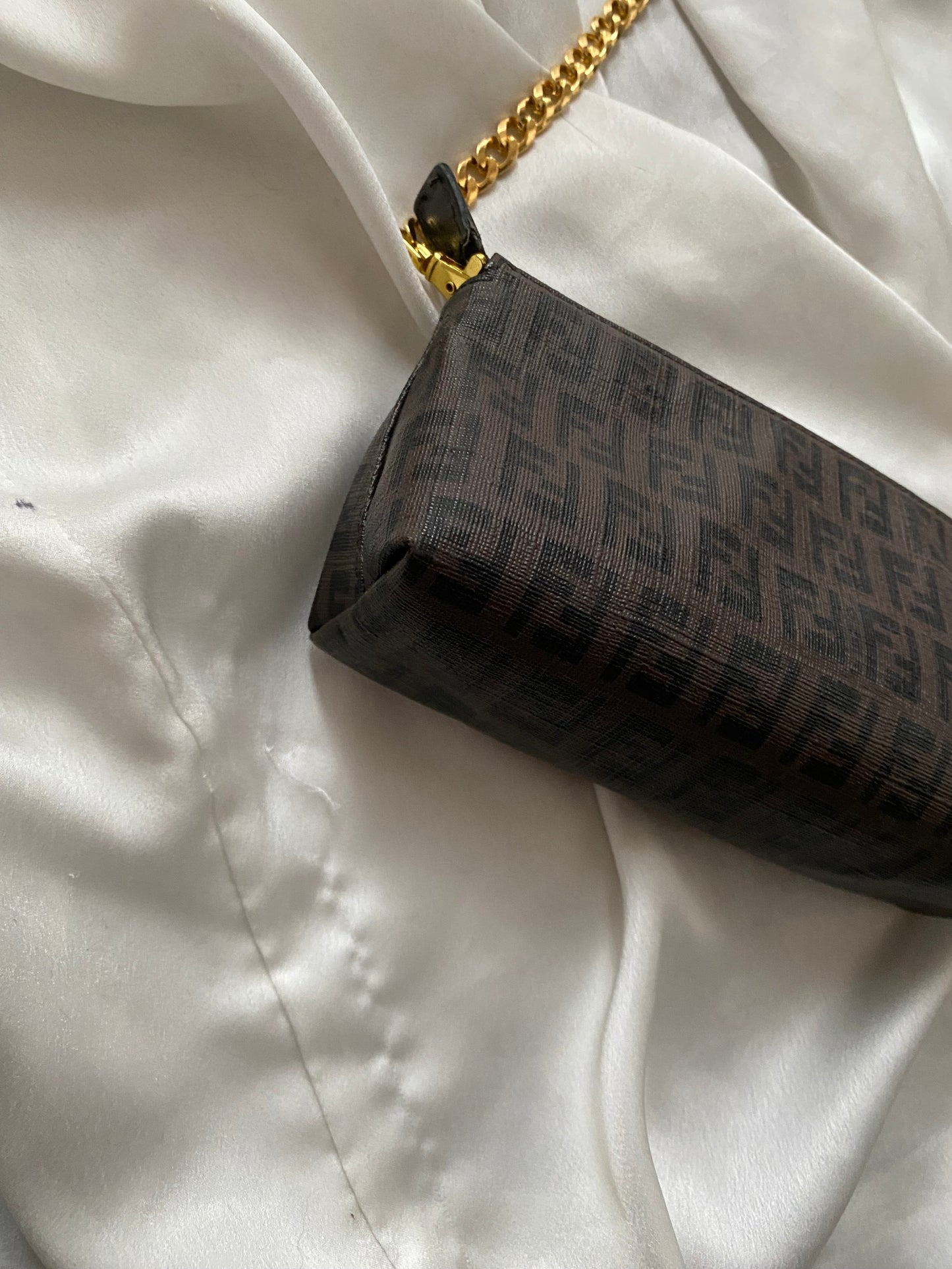 Fendi mini pochette zucchino monogram brown