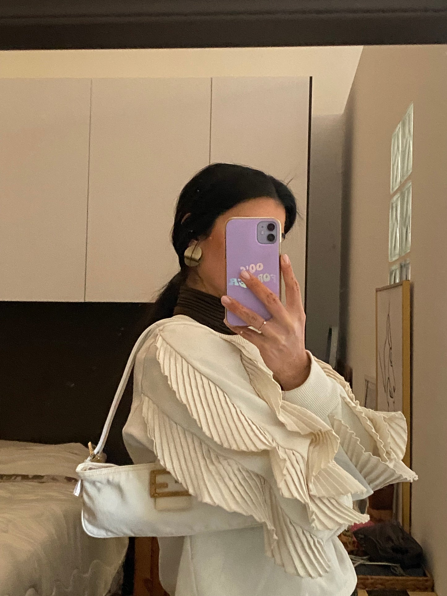 Fendi baguette in denim snakeskin