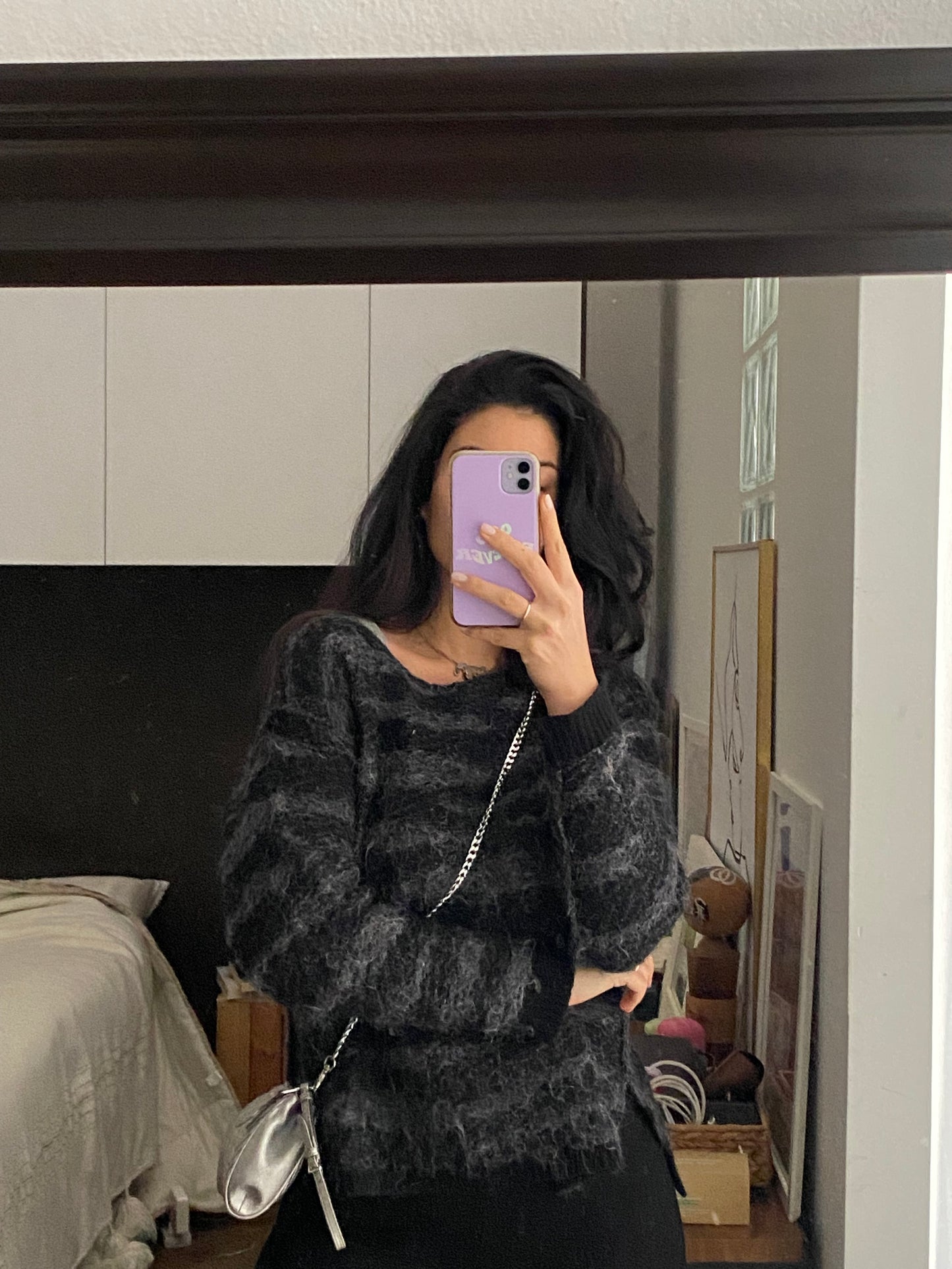 Miu Miu pochette argento metallizzato