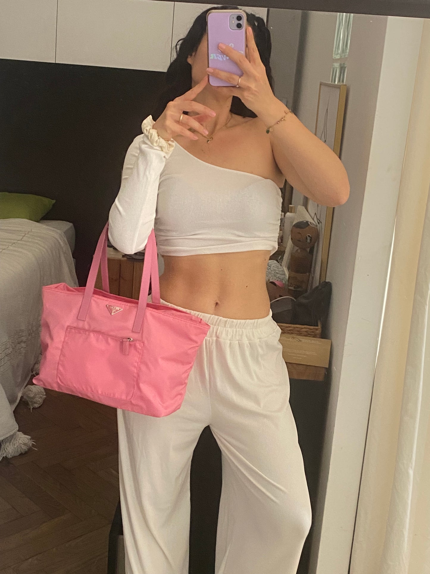 Prada tote nylon pink