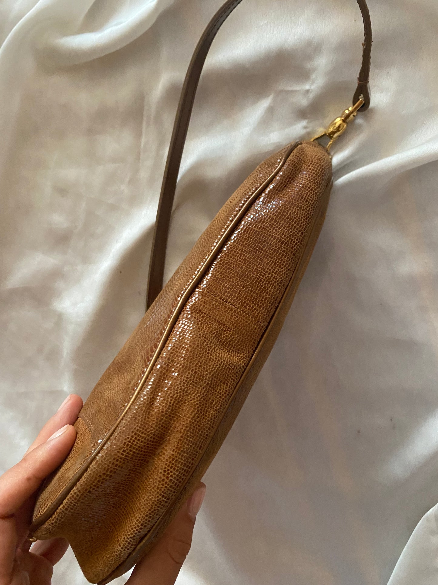 Dior mini saddle lizard brown