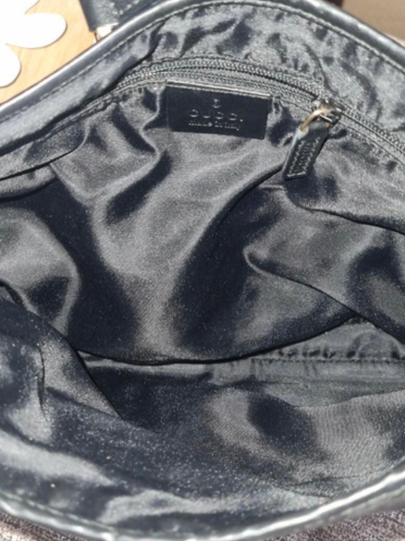 Gucci Jackie monogram nero hardware oro era Tom Ford