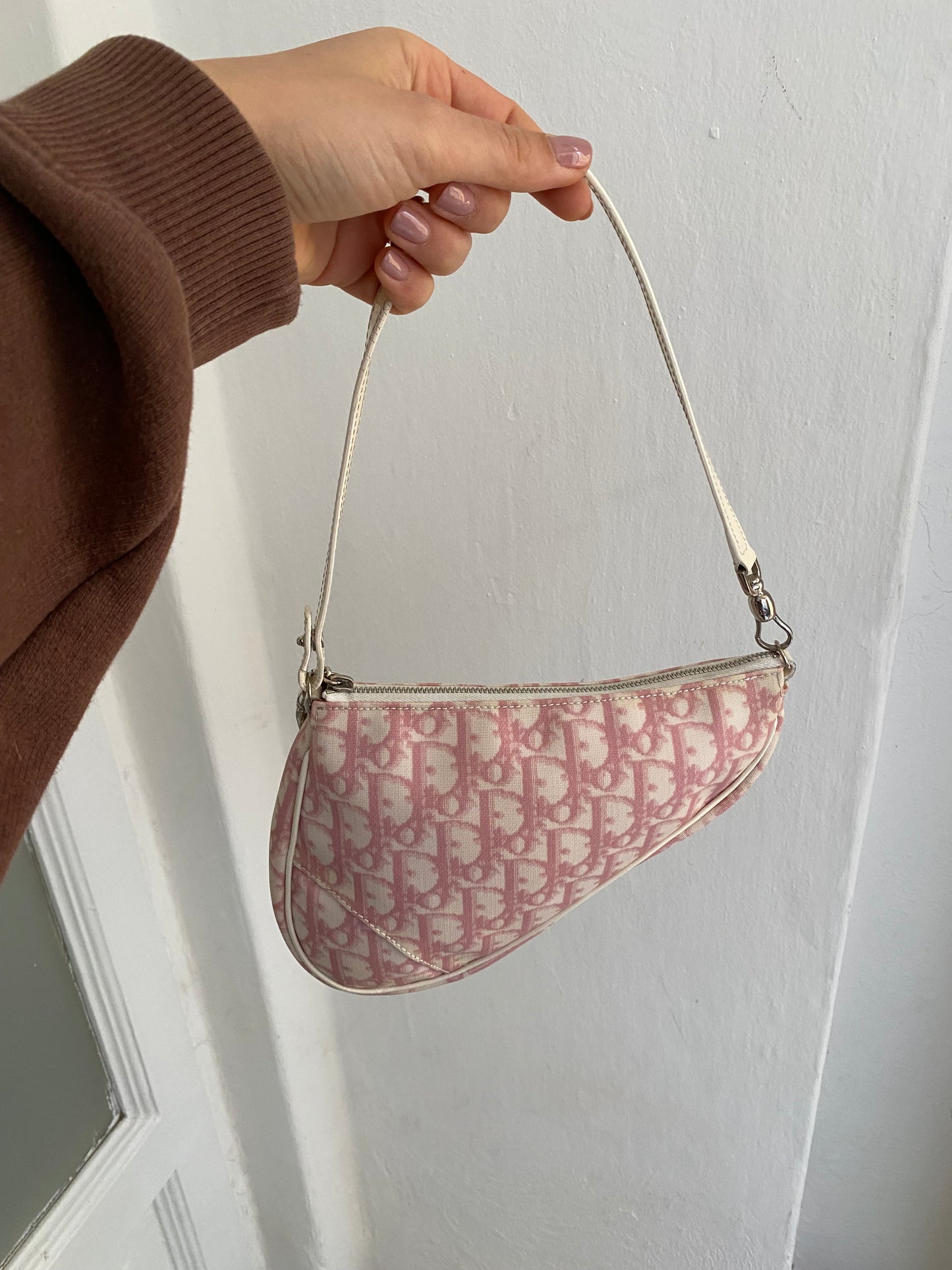 Dior mini saddle monogram rosa