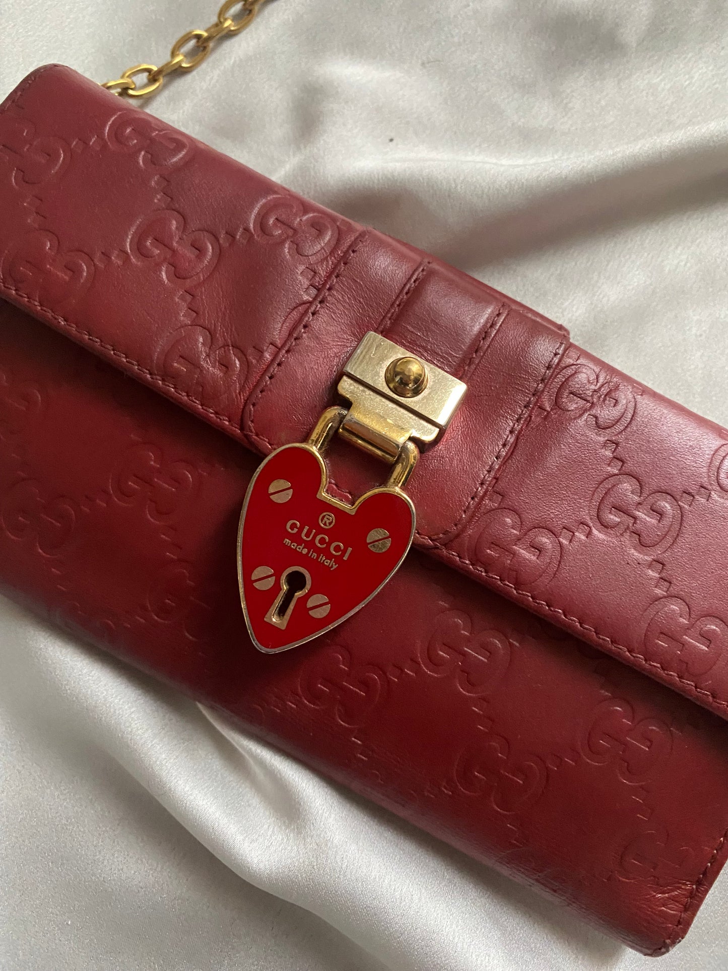 Gucci love lock pochette rossa